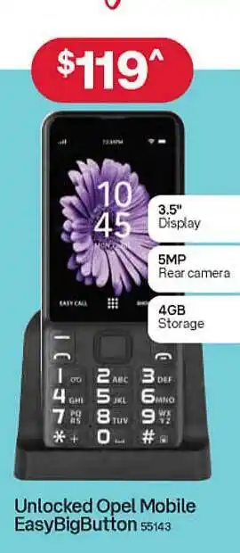Australia Post Unlocked Opel Mobile Easybigbutton offer