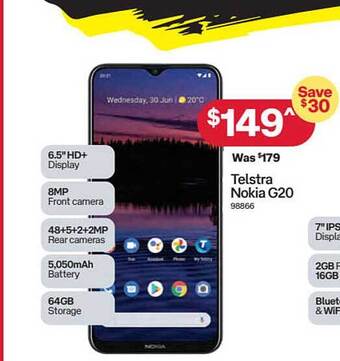 Australia Post Telstra Nokia G20 offer