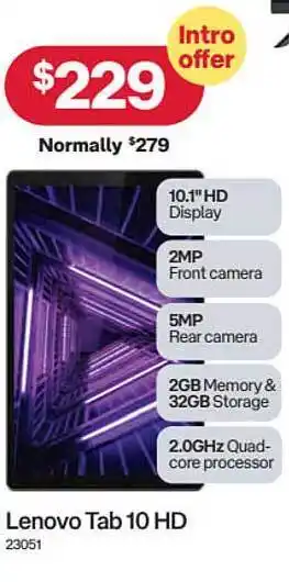Australia Post Lenovo Tab 10 Hd offer