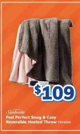 Bi-Rite Feel Perfect Snug & Cosy Reversible Heated Throw Sunbeam offer