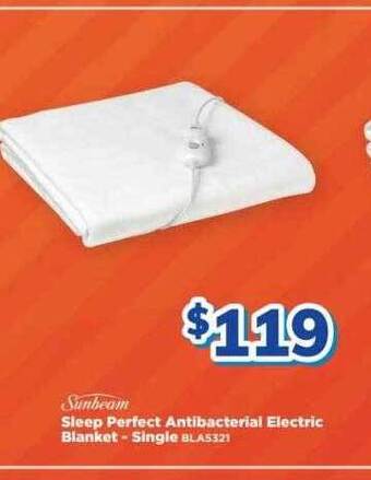 Bi-Rite Sunbeam Sleep Perfect Antibacterial Electric Blanket - Single offer