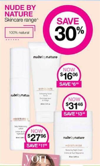 Priceline Nude By Nature Skincare Range offer