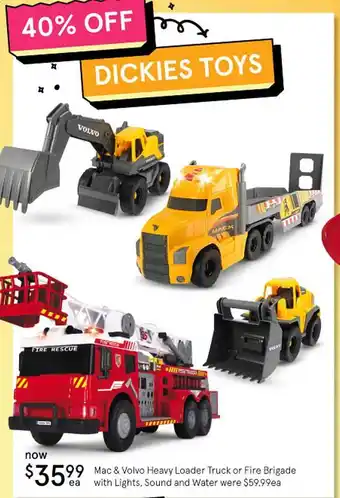 Mac & Volvo Heavy Loader Truck Or Fire Brigade With Lights Sound And Water
