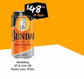 Cellarbrations Bundaberg Op & Cola 6% Premix Cans offer