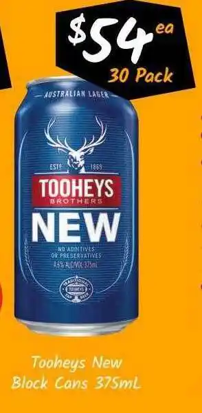 Cellarbrations Tooheys New Block Cans offer