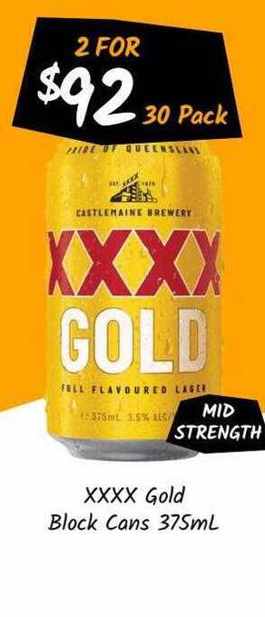 Cellarbrations Xxxx Gold Block Cans offer