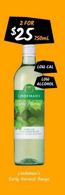 Cellarbrations Lindeman's Early Harvest Range offer