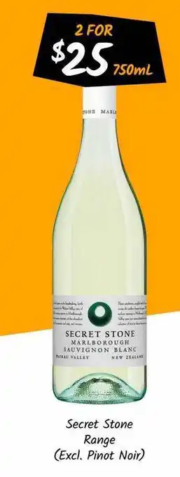 Secret Stone Range Excl. Pinot Noir