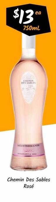 Cellarbrations Chemin Des Sables Rosé offer