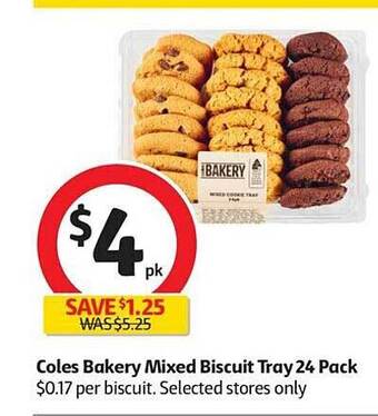 Coles Coles Bakery Mixed Biscuit Tray 24 Pack offer