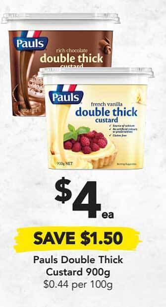 Pauls Double Thick Custard 900g