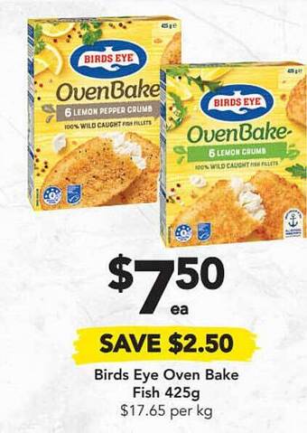 Drakes Birds Eye Oven Bake Fish 425g offer