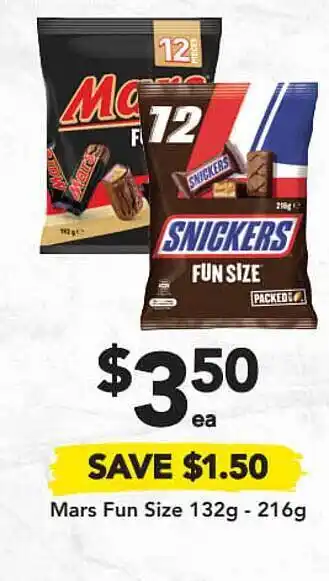 Drakes Mars Fun Size 132g - 216g offer
