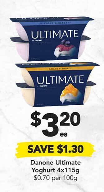 Drakes Danone Ultimate Yoghurt 4x115g offer