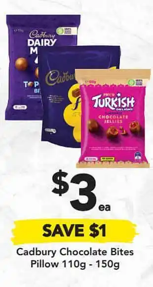 Drakes Cadbury Chocolate Bites Pillow 110g - 150g offer