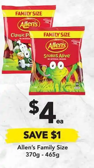 Drakes Allen's Family Size 370g - 465g offer