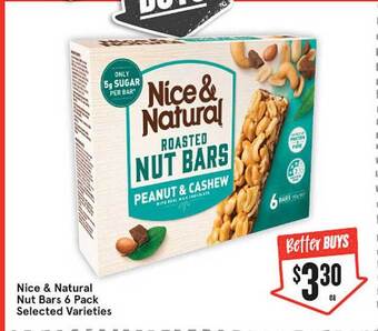 IGA Nice & Natural Nut Bars 6 Pack offer