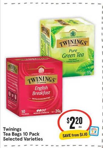 IGA Twinings Tea Bags 10 Pack offer