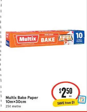 IGA Multix Bake Paper 10mˣ30cm offer