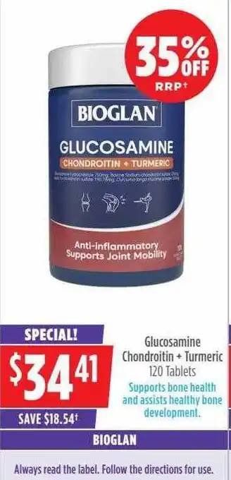 Wizard Pharmacy Bioglan Glucosamine Chondroitin+turmeric offer
