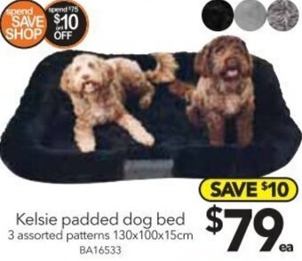 Cheap as Chips Kelsie Padded Dog Bed 130x100x15 cm offer