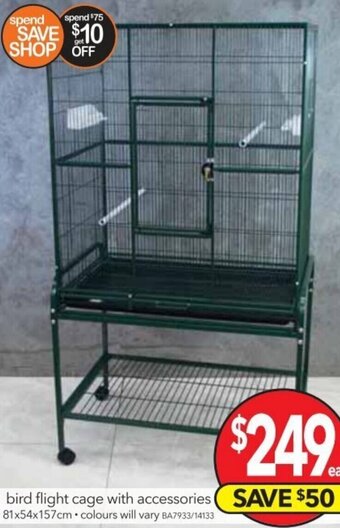 Cheap as Chips Bird Flight Cage With Accessories 81x54x157 cm offer