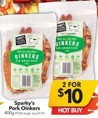 Cheap as Chips Sparky's Pork Oinkers 400 g offer
