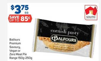 Foodland Balfours Premium Savoury, Vegan Or Zero Meat Pie Range 150g-250g offer