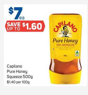 Foodland Capilano Pure Honey Squeeze 500g offer