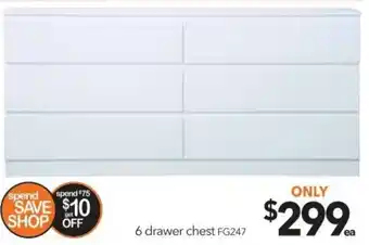 Cheap as Chips 6 Drawer Chest FG247 offer