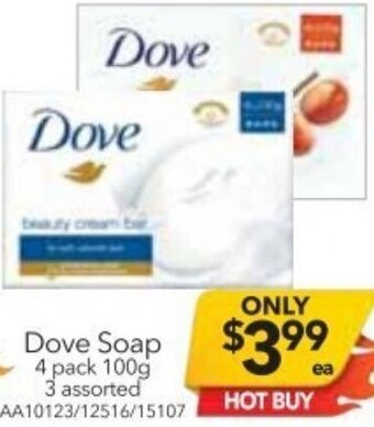 Cheap as Chips Dove Soap 100 g offer