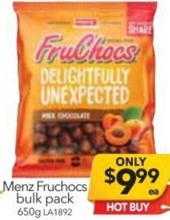 Cheap as Chips Menz Fruchocs Bulk PAck 650 g offer
