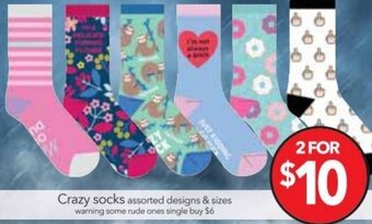 Cheap as Chips Crazy Socks offer