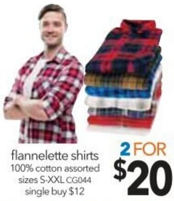 Cheap as Chips Flannelette Shirts S-XXL offer