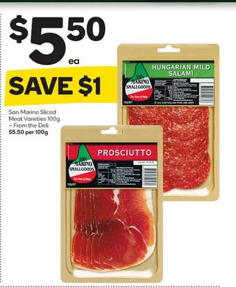 Woolworths San Marino Sliced Meat offer