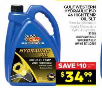 Autopro Gulf Western Hydraulic Iso 46 High Temp Oil 5lt offer