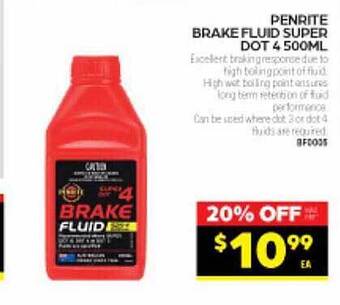 Autopro Penrite Brake Fluid Super Dot 4 500ml offer