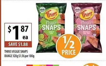 Thins Veggie Snaps Range