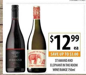 Supabarn St Amand And Elephant In The Room Wine Range offer