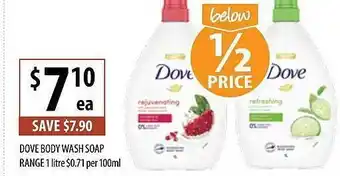 Supabarn Dove Body Wash Soap Range offer