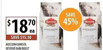 Supabarn Moccona Barista Reserve Dark Roast offer