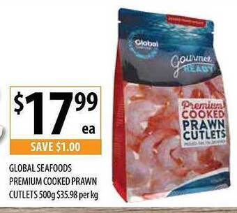 Supabarn Global Seafoods Premium Cooked Prawn Cutlets offer