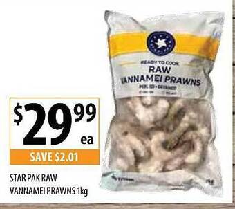 Supabarn Star Pak Raw Vannamei Prawns offer