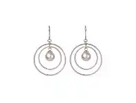 Gregory Ladner Double Hoop Drop Earring with Pearl