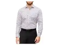 Van Heusen White Ground Navy & Rust Print Shirt
