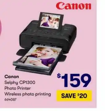 BIG W Canon Selphy Cp1300 Photo Printer Wireless Photo Printing offer