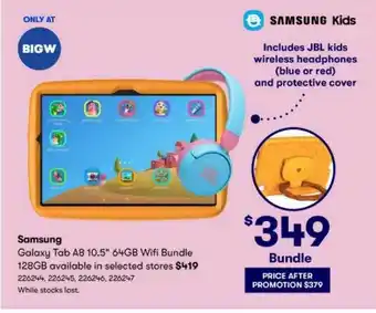 BIG W Samsung Galaxy Tab A8 10.5 offer