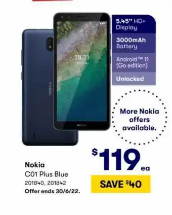 BIG W Nokia C01 Plus Blue offer