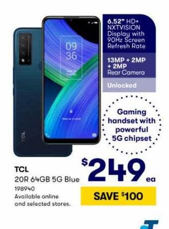 BIG W Tcl 20r 64gb 5g Blue offer