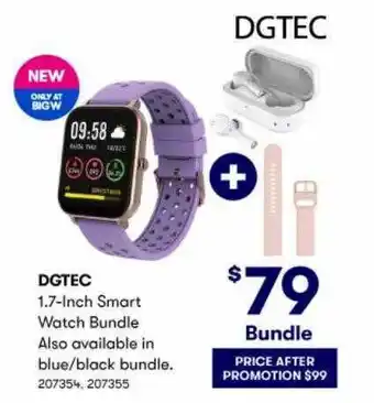 BIG W Dgtec 1.7-inch Smart Watch Bundle offer